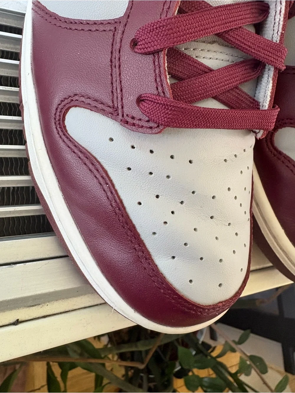 Nike 2022 Dunk High Dark Beetroot Burgundy Grey Sneakers Size 10 - Pristine